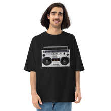 Black / S Boom Box 80s Unisex Oversized T-Shirt by Design Express