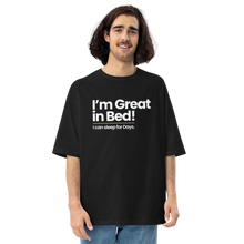 Black / S I'm Great in Bed "Poppins" Unisex Oversized T-Shirt by Design Express