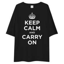 Keep Calm and Carry On Reverse Unisex Oversized T-Shirt by Design Express