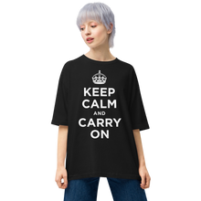 Keep Calm and Carry On Reverse Unisex Oversized T-Shirt by Design Express