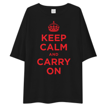 Keep Calm and Carry On Red Unisex Oversized T-Shirt by Design Express