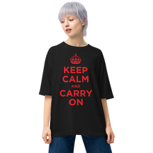 Keep Calm and Carry On Red Unisex Oversized T-Shirt by Design Express