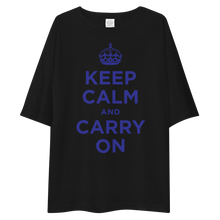 Keep Calm and Carry On Blue Unisex Oversized T-Shirt by Design Express