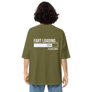 Fart Loading Sensitive Content Back Unisex Oversized T-Shirt by Design Express