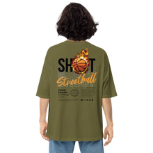 City Green / S Shoot Streetball Back Unisex Oversized Light T-Shirt by Design Express