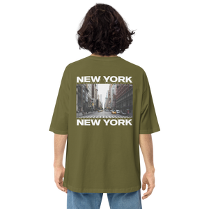 City Green / S New York Back Unisex Oversized Dark T-Shirt by Design Express