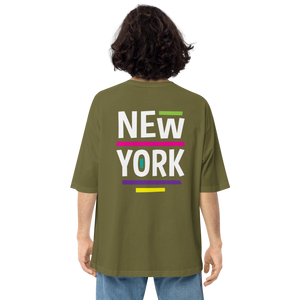 City Green / S New York Pop Back Unisex Oversized T-Shirt by Design Express