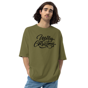 City Green / S Merry Christmas Unisex Oversized Light T-Shirt by Design Express