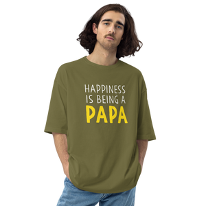 City Green / S Happiness is being a papa Unisex Oversized T-Shirt by Design Express