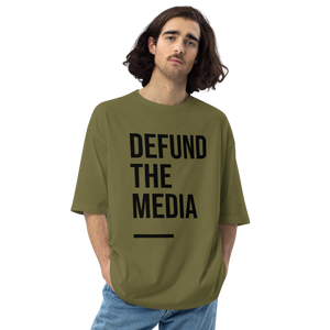 City Green / S Defund the Media Condensed Unisex Oversized Light T-Shirt by Design Express