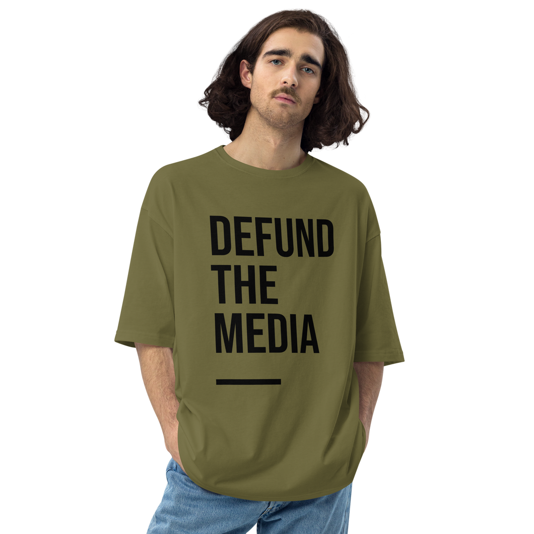 City Green / S Defund the Media Condensed Unisex Oversized Light T-Shirt by Design Express