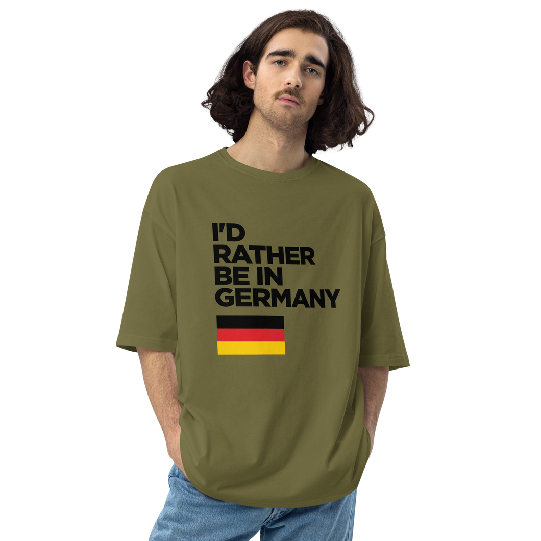 City Green / S I'd Rather Be In Germany Unisex Oversized Light T-Shirt by Design Express