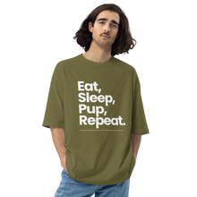 City Green / S Eat Sleep Pup Repeat "Poppins" Unisex Oversized T-Shirt by Design Express