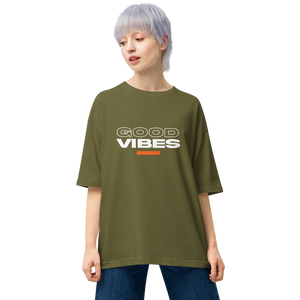 City Green / S Good Vibes Text Unisex Oversized T-Shirt by Design Express