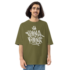 City Green / S Normal is Boring Graffiti Unisex Oversized Dark T-Shirt by Design Express