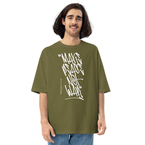 City Green / S Make Peace Not War Unisex Oversized Dark T-Shirt by Design Express