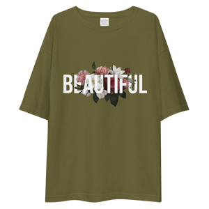 Beautiful Flower Unisex Oversized Dark T-Shirt by Design Express