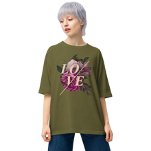 City Green / S Love Flower Front Unisex Oversized T-Shirt by Design Express