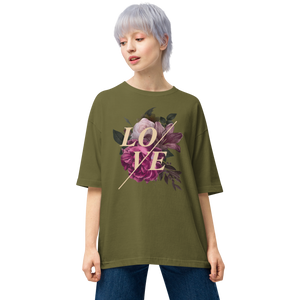 City Green / S Love Flower Front Unisex Oversized T-Shirt by Design Express