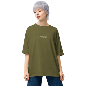 City Green / S Picasso Line Style Back Unisex Oversized T-Shirt by Design Express