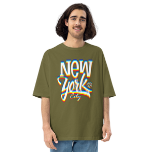 City Green / S New York City Glitch Unisex Oversized T-Shirt by Design Express