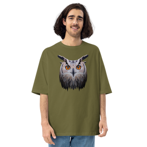 City Green / S Owl Art Unisex Oversized T-Shirt by Design Express