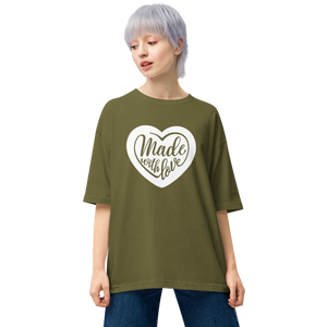 City Green / S Made With Love (Heart) Unisex Oversized T-Shirt by Design Express