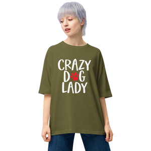 City Green / S Crazy Dog Lady Unisex Oversized T-Shirt by Design Express