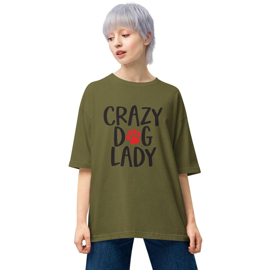 City Green / S Crazy Dog Lady Unisex Oversized Light T-Shirt by Design Express