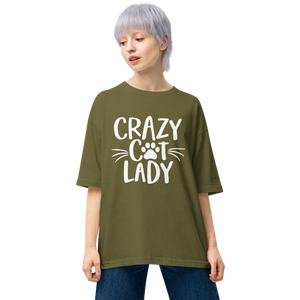 City Green / S Crazy Cat Lady (Pet Lover) Unisex Oversized Dark T-Shirt by Design Express