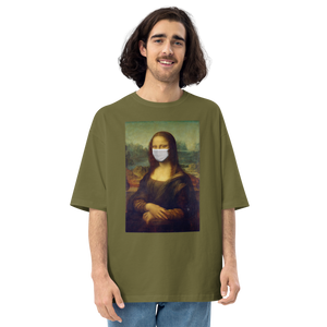 City Green / S Monalisa Mask Unisex Oversized T-Shirt by Design Express