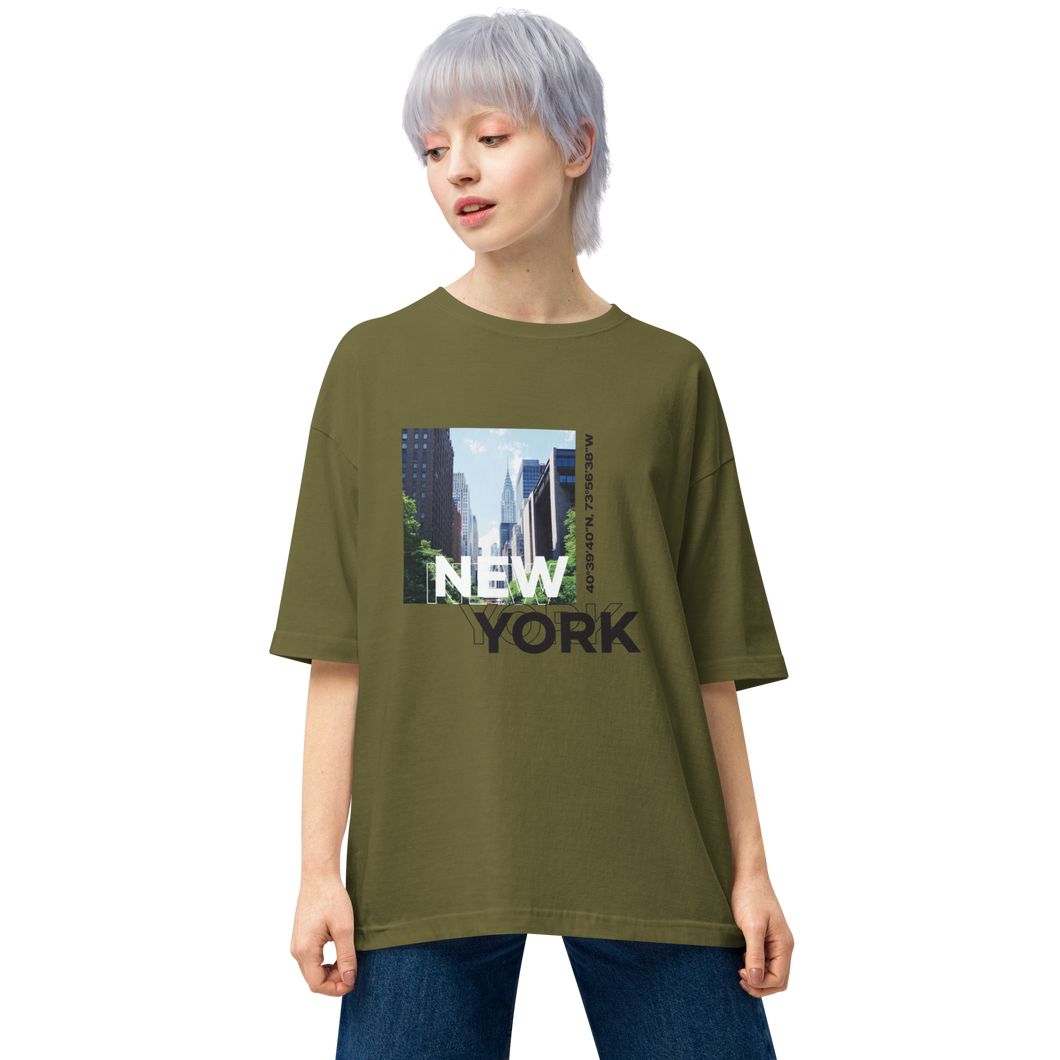 City Green / S New York Coordinates Unisex Oversized Light T-Shirt by Design Express