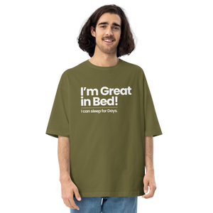 City Green / S I'm Great in Bed "Poppins" Unisex Oversized T-Shirt by Design Express