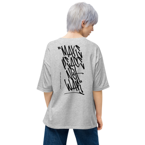 Mixed Grey / S Make Peace Not War Back Unisex Oversized Light T-Shirt by Design Express