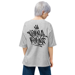 Mixed Grey / S Normal is Boring Graffiti Back Unisex Oversized Light T-Shirt by Design Express