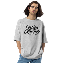 Mixed Grey / S Merry Christmas Unisex Oversized Light T-Shirt by Design Express