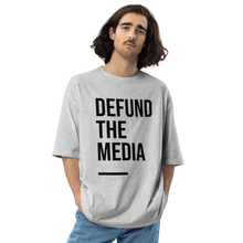 Mixed Grey / S Defund the Media Condensed Unisex Oversized Light T-Shirt by Design Express