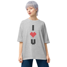 I Heart U Pixel Vertical Unisex Oversized T-Shirt by Design Express