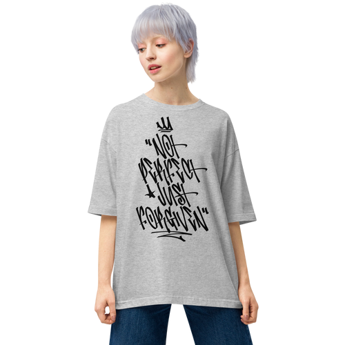 Mixed Grey / S Not Perfect Just Forgiven Unisex Oversized Light T-Shirt by Design Express