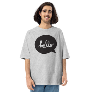 Mixed Grey / S Hello Unisex Oversized T-Shirt by Design Express