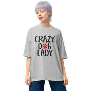 Mixed Grey / S Crazy Dog Lady Unisex Oversized Light T-Shirt by Design Express