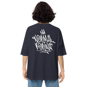 Navy / S Normal is Boring Graffiti Back Unisex Oversized Dark T-Shirt by Design Express