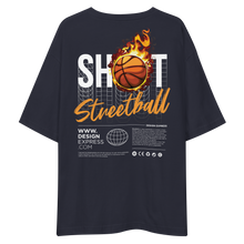 Shoot Streetball Back Unisex Oversized Dark T-Shirt by Design Express