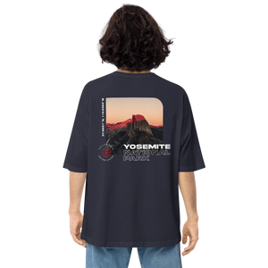 Yosemite National Park Back Unisex Oversized Dark T-Shirt by Design Express