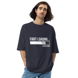 Navy / S Fart Loading Front Unisex Oversized T-Shirt by Design Express