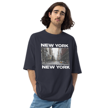 Navy / S New York Front Unisex Oversized Dark T-Shirt by Design Express