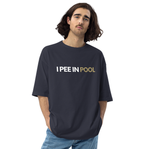 Navy / S I Pee in Pool Unisex Oversized T-Shirt by Design Express