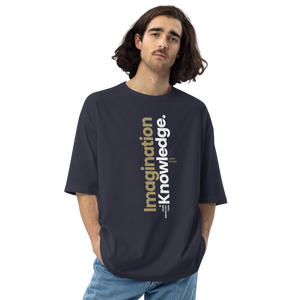 Navy / S Imagination is more important than knowledge "Poppins" Unisex Oversized T-Shirt by Design Express