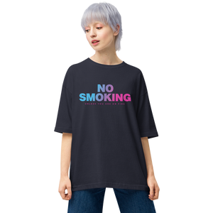 Navy / S No Smoking Unisex Oversized T-Shirt by Design Express