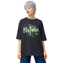 Navy / S Nature Montserrat Leaf Unisex Oversized T-Shirt by Design Express